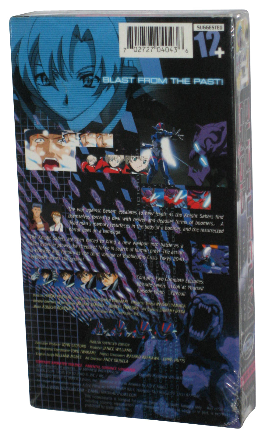 Bubblegum Crisis Tokyo 2040 Vol. 3 Metal Storm (1999) Anime Adv Films VHS Tape