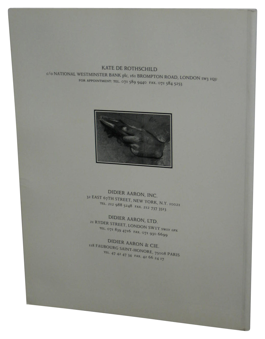 Master Drawings 1993 Kate De Rothschild & Didier Aaron Art Exhibition Catalog Book