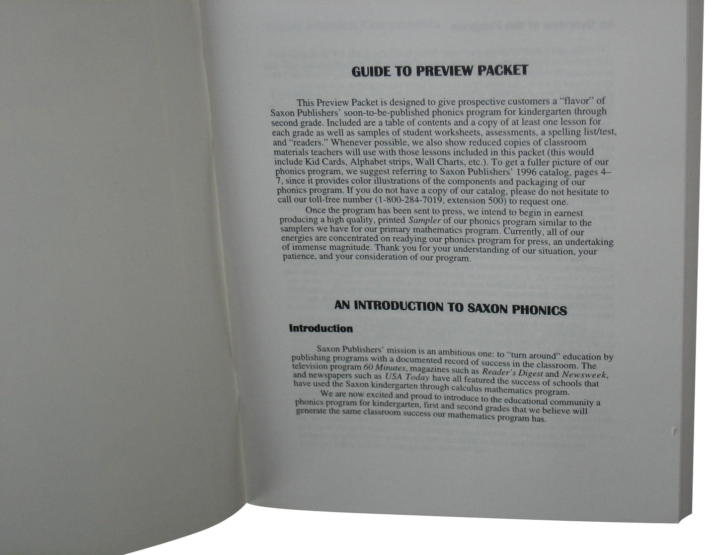 Saxon Phonics K-2 Preview Packet Paperback Book - (Lorna Simmons)