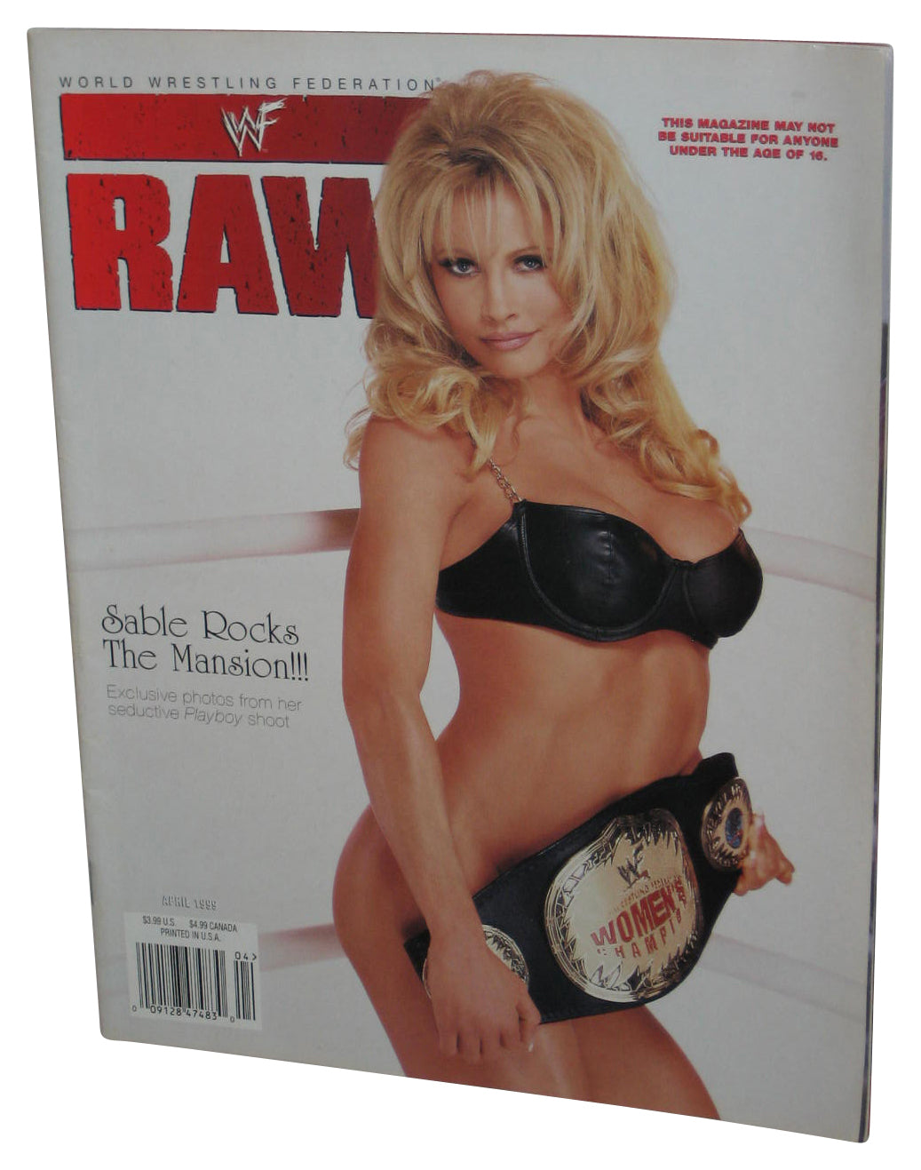 WWF Raw Wrestling April 1999 Magazine Book w/ Poster - (Sable Rocks The Mansion Cover)