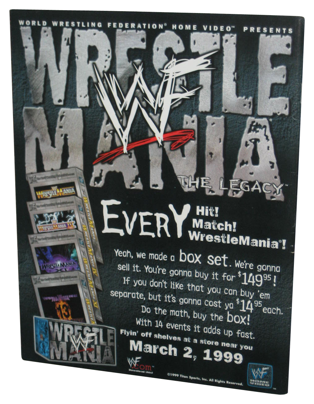 WWF Raw Wrestling April 1999 Magazine Book w/ Poster - (Sable Rocks The Mansion Cover)