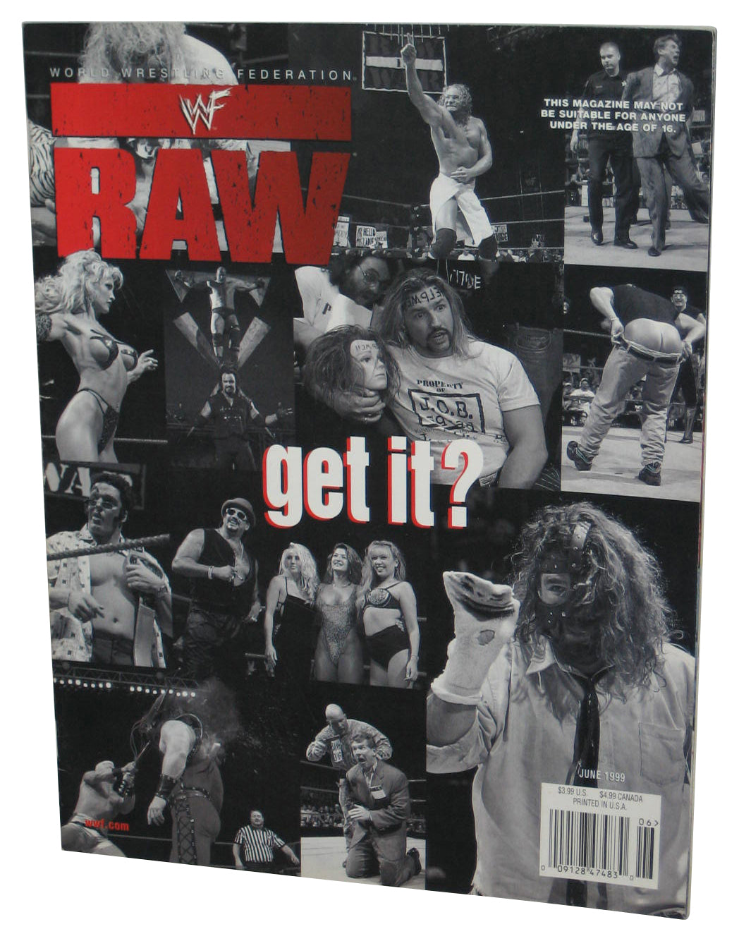 WWF Raw Wrestling June 1999 Magazine Book w/ Poster