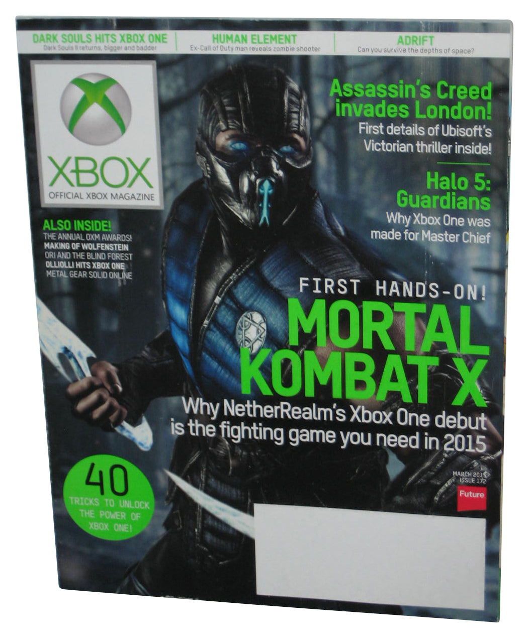 Xbox March 2015 Official Magazine Book Issue #172 - (Mortal Kombat X Sub Zero Cover)