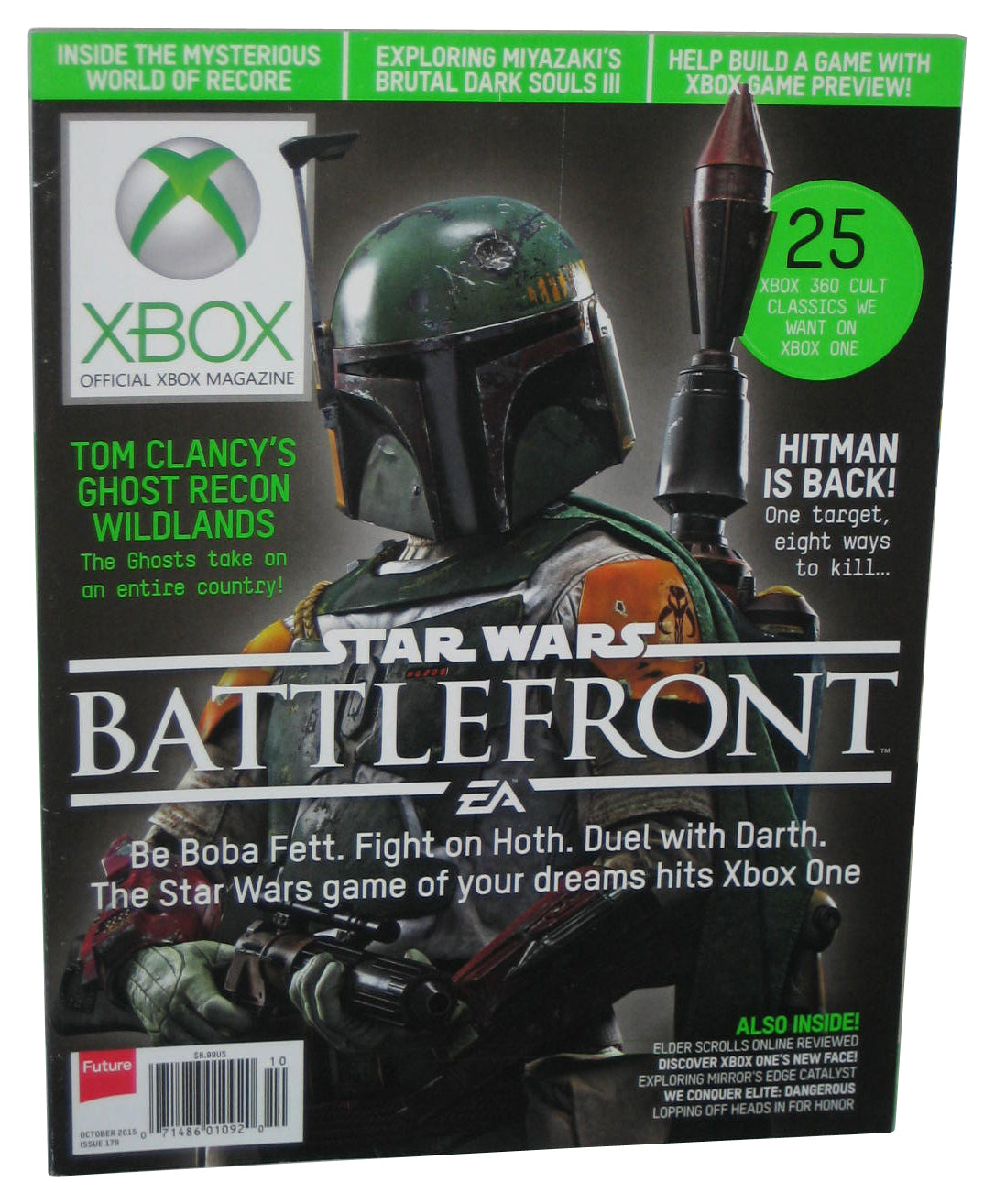 Xbox October 2015 Official Magazine Book Issue #179 - (Star Wars Battlefront Boba Fett Cover)