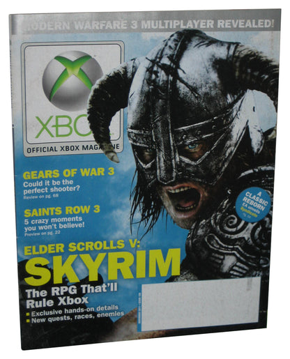 Xbox November 2011 Official Magazine Book Issue #128 - (Elder Scrolls V Skyrim Cover)