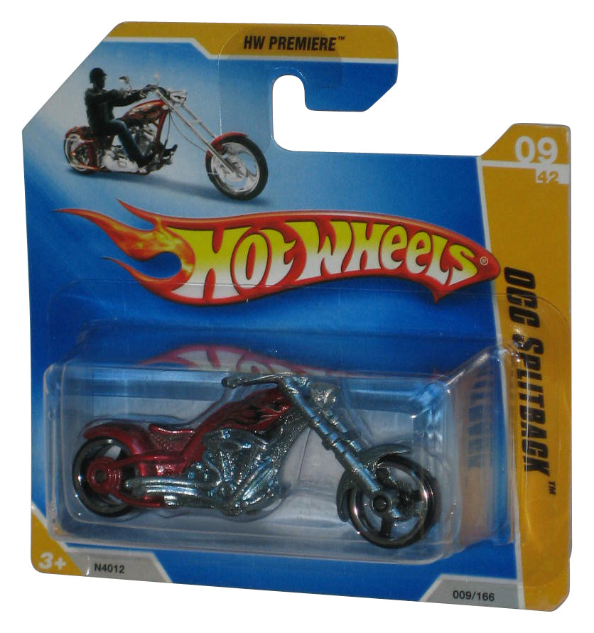 Hot Wheels 2009 New Models 09/42 (2008) Red OCC Splitback Toy Motorcycle Bike 009/190 - (Short Card)