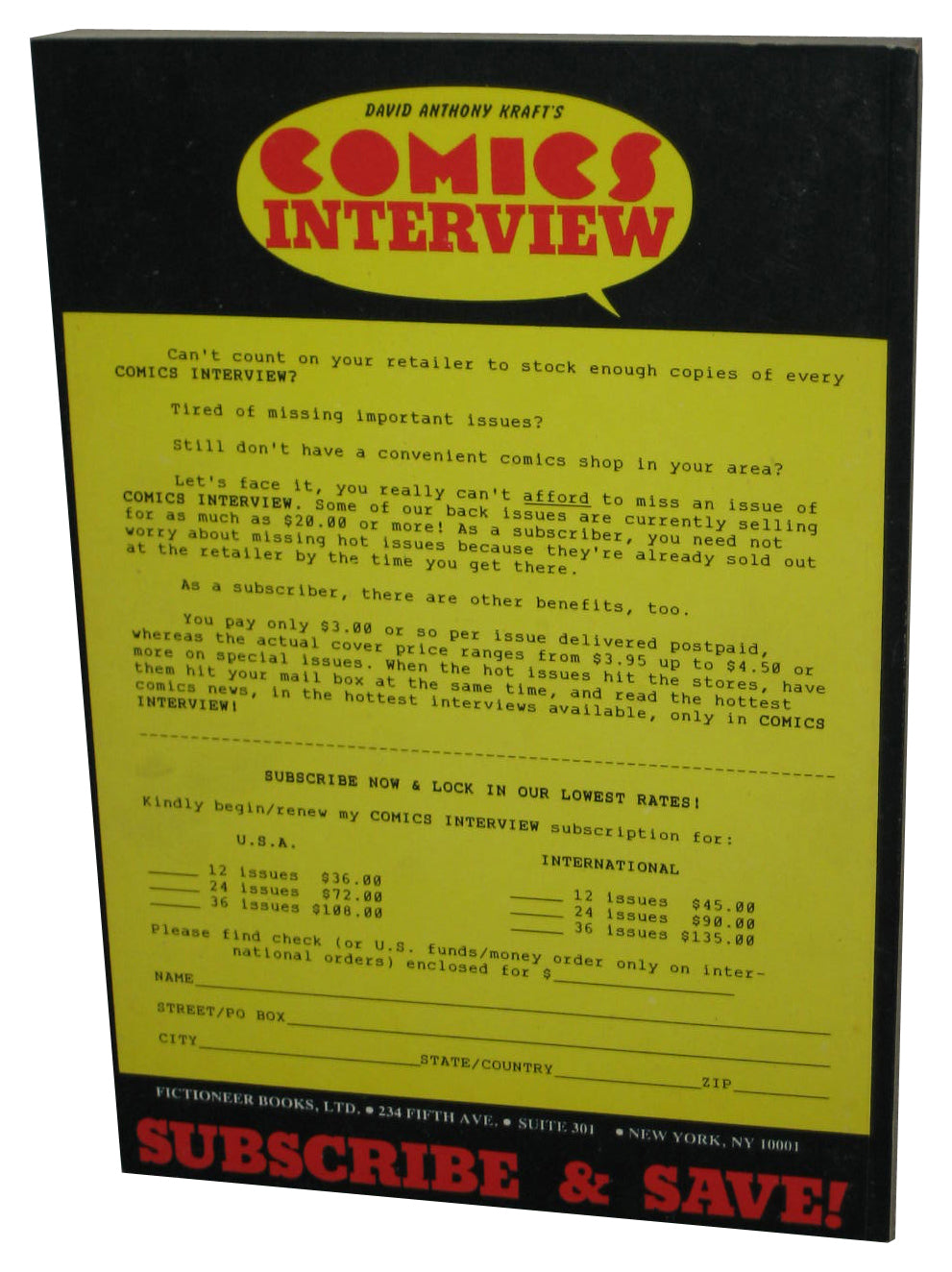 DC Comics Interview Super Special (1989) Batman Real Origins of The Dark Knight Book