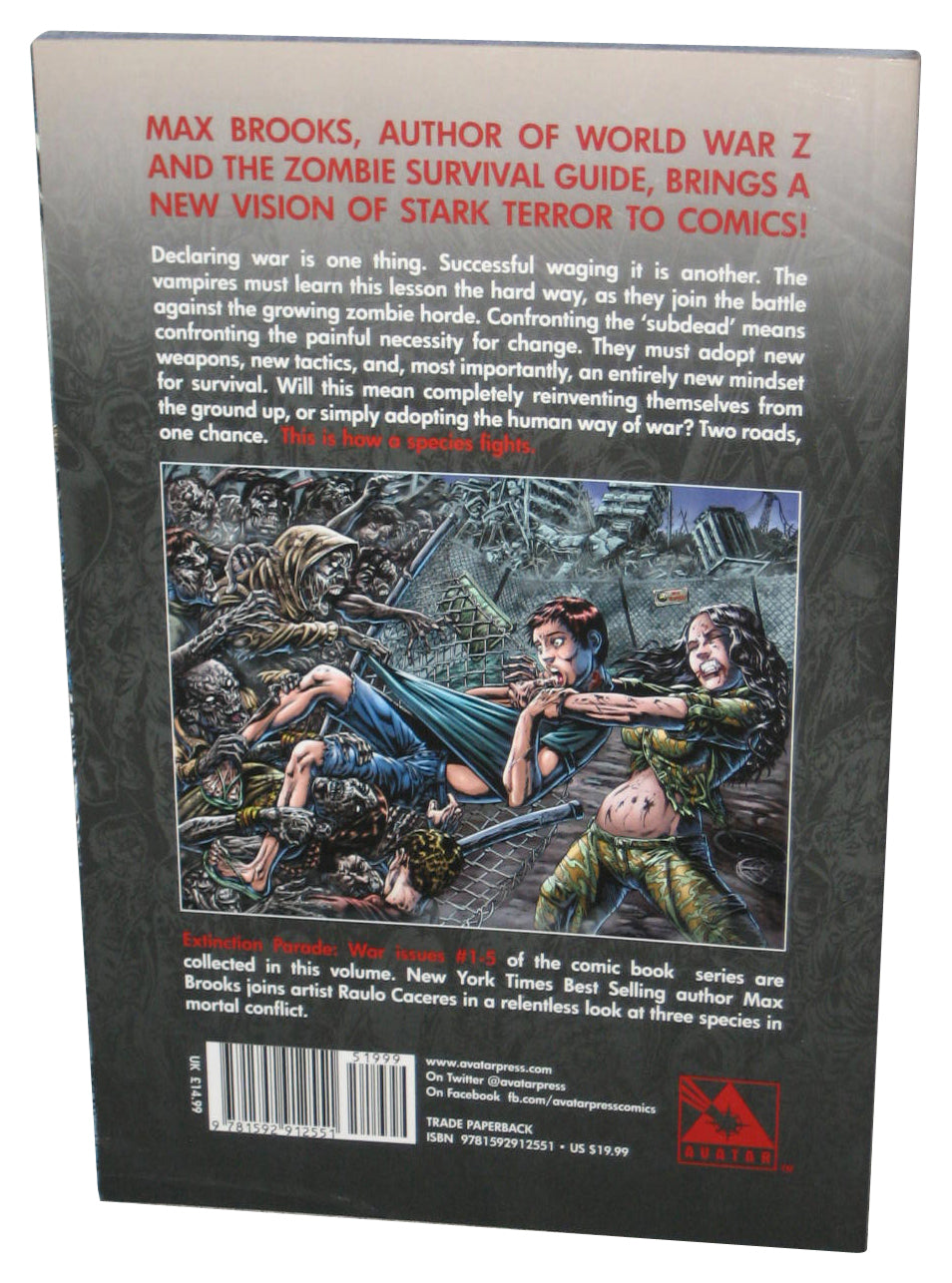 Max Brooks The Extinction Parade Volume 2 War (2015) Paperback Book