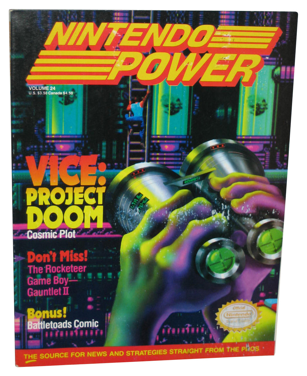 Nintendo Power Vol. 24 Magazine Book w/ Poster - (Vice Project Doom Cover)