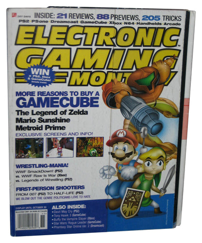 Electronic Gaming Monthly November 2001 Magazine Book - (Gamecube Mario, Metroid Zelda Cover)