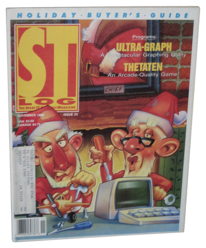 Atari ST Log November 1988 Magazine Book Issue #25 - (Christmas Elves Fixing Toys Cover)