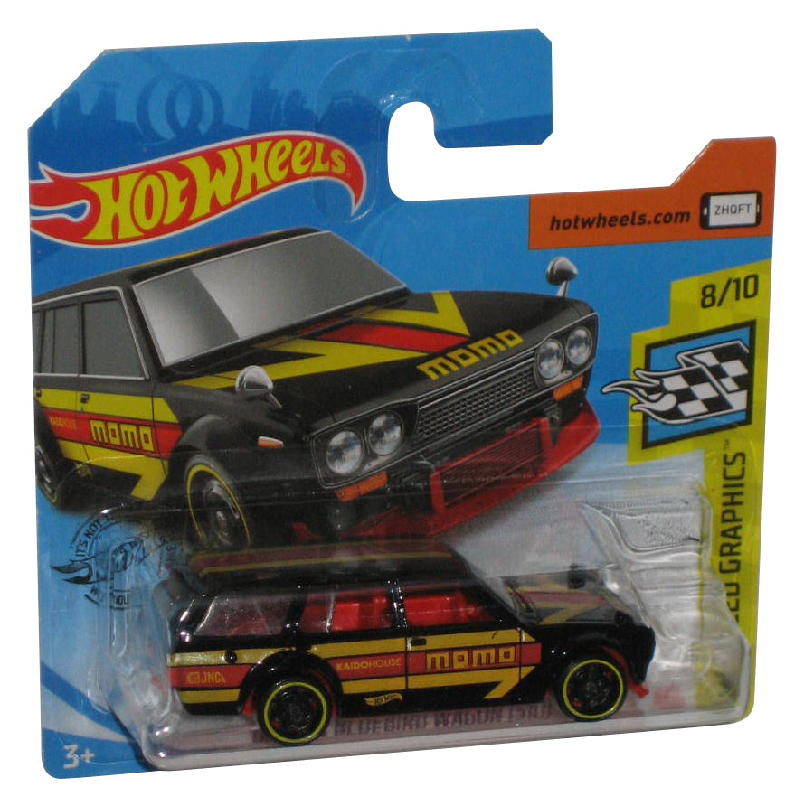 Hot Wheels HW Speed Graphics 8/10 (2017) Black Datsun Bluebird Wagon 510 Car 146/250 - (Short Card)