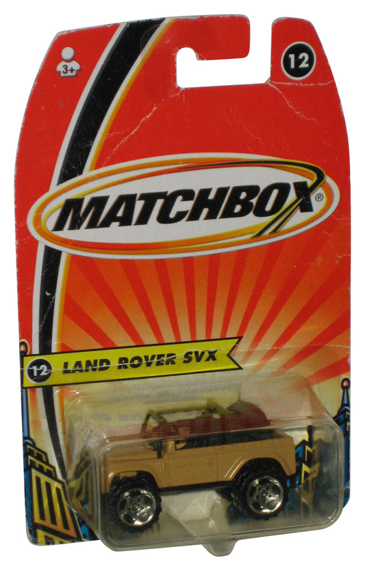 Matchbox Land Rover SVX (2005) Mattel Tan Toy Vehicle #12 - (Damaged Packaging)
