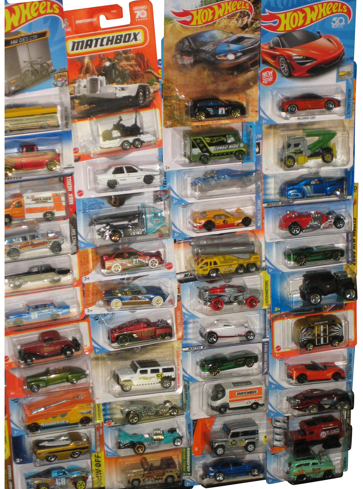 Hot Wheels & Matchbox Die Cast Mixed Collection -- (Lot of 73 Toy Cars)