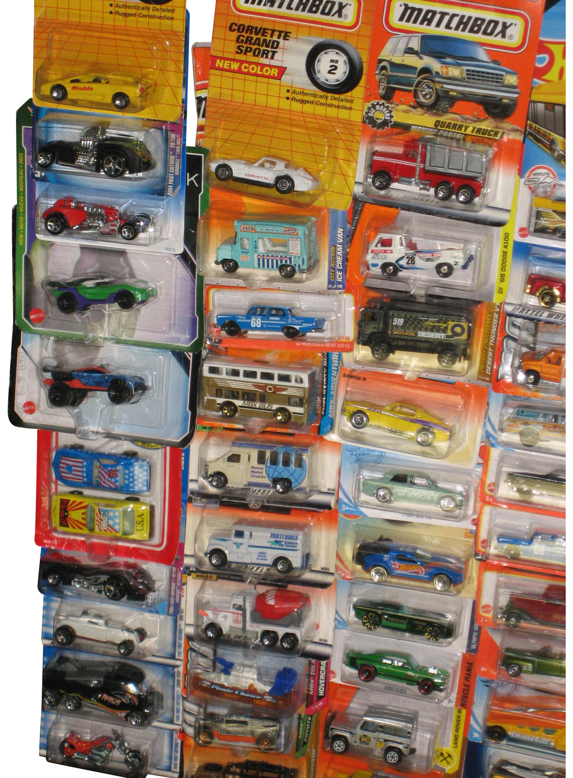 Hot Wheels & Matchbox Die Cast Mixed Collection -- (Lot of 73 Toy Cars)