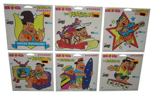The Flintstones Mello Smello (1991) Really Big Sticker Vintage Lot Set #1-6