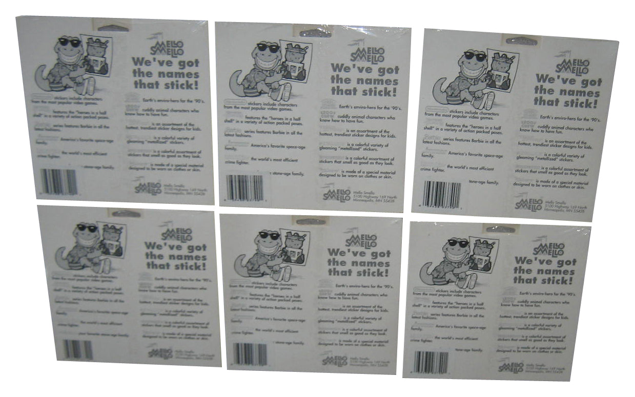 The Flintstones Mello Smello (1991) Really Big Sticker Vintage Lot Set #1-6