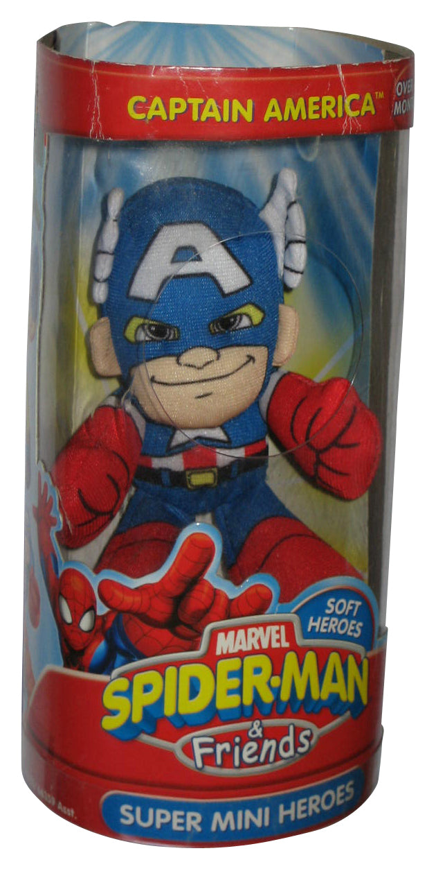 Marvel Spider-Man & Friends (2007) Hasbro Super Mini Heroes Captain America Plush Toy