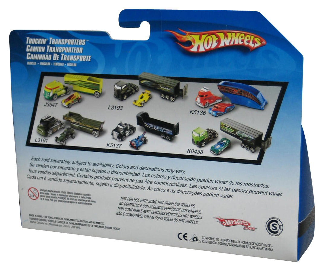 Hot Wheels Truckin' Transporters (2007) Alien Artifact Recon Unit Toy Truck w/ Green Car