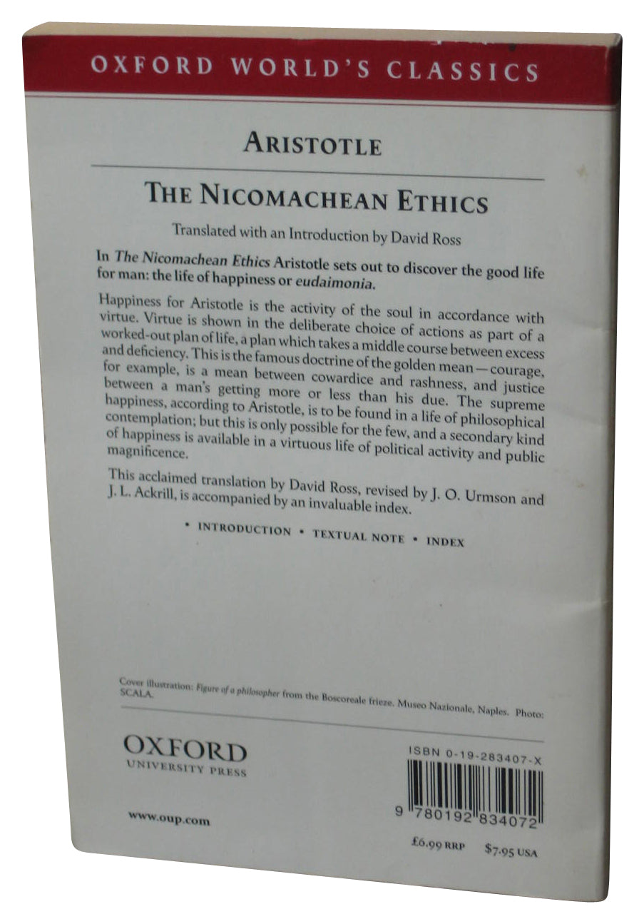 The Nicomachean Ethics Oxford Worlds Classics Paperback Book