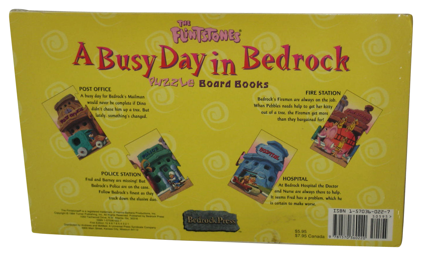 The Flintstones A Busy Day In Bedrock (1994) Turner Puzzle Board Book Pack