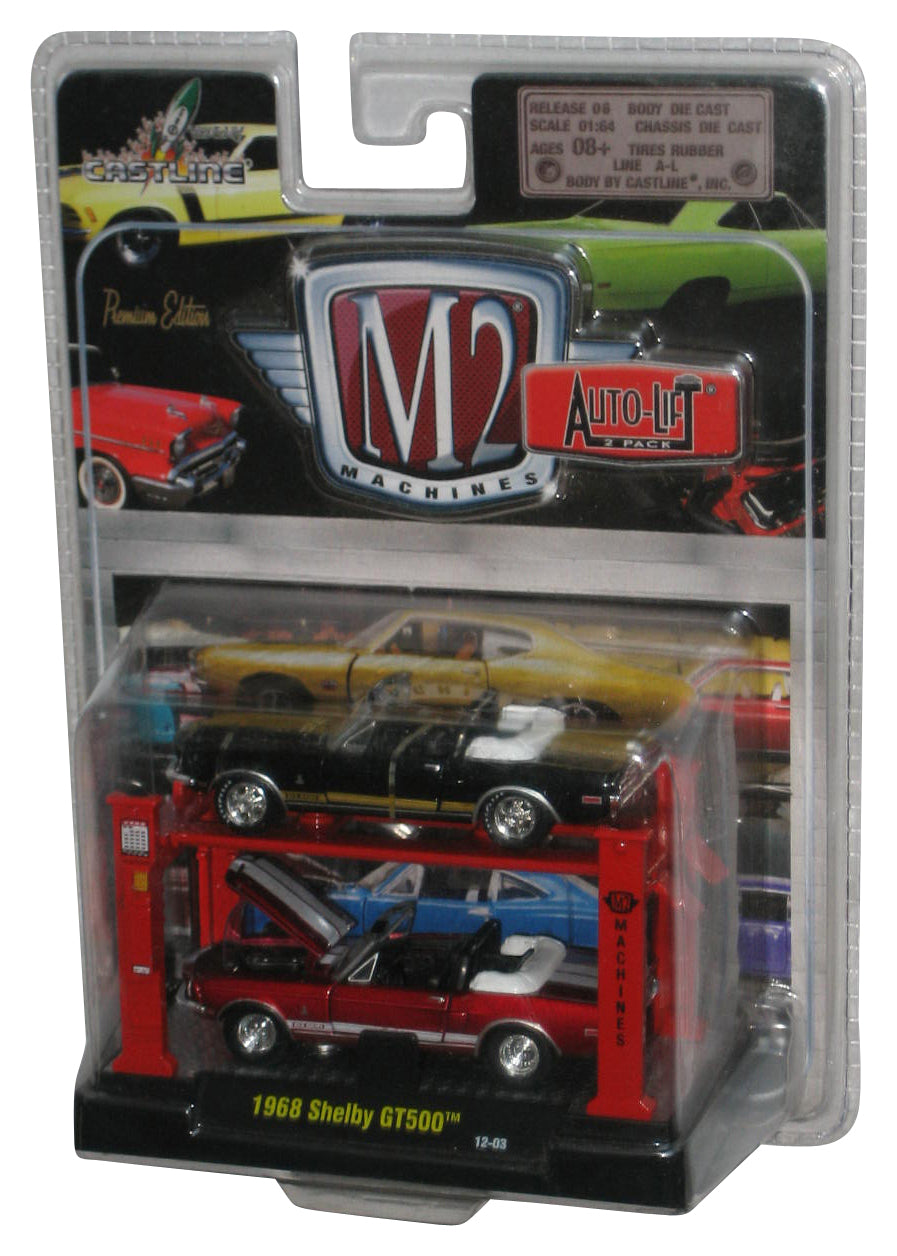 M2 Machines Auto-Lift 1968 Shelby GT500 Red & Black Toy Car 2-Pack - (Cracked Plastic)