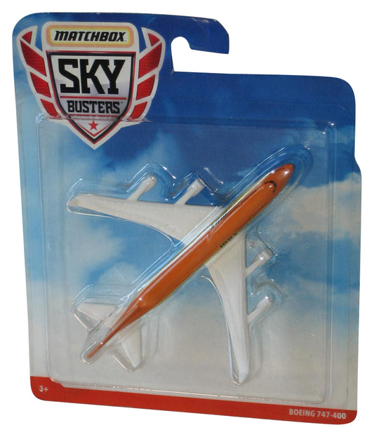 Matchbox Sky Busters (2018) Orange White Boeing 747-400 Toy Airplane Vehicle