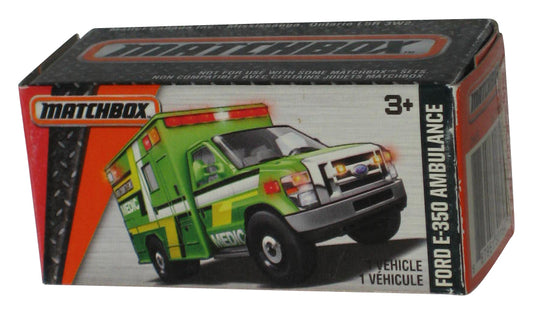 Matchbox MBX Heroic Rescue Ford E-350 Ambulance (2015) Power Grabs Box Green Toy 74/125