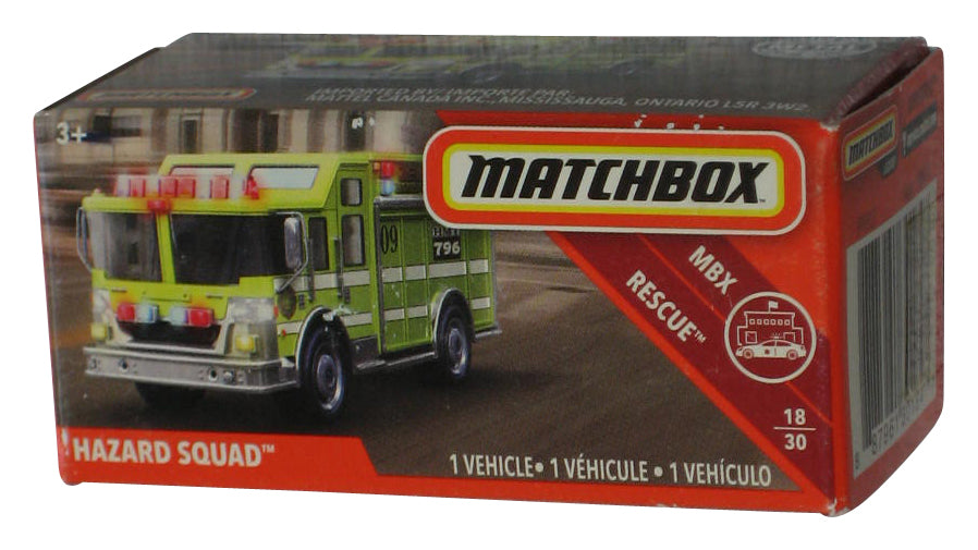 Matchbox MBX Rescue 18/30 (2018) Green Hazard Squad Power Grabs Box Toy Truck 73/125