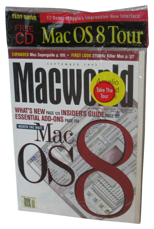 Macworld September 1997 Magazine Book w/ Mac OS 8 Demo CD