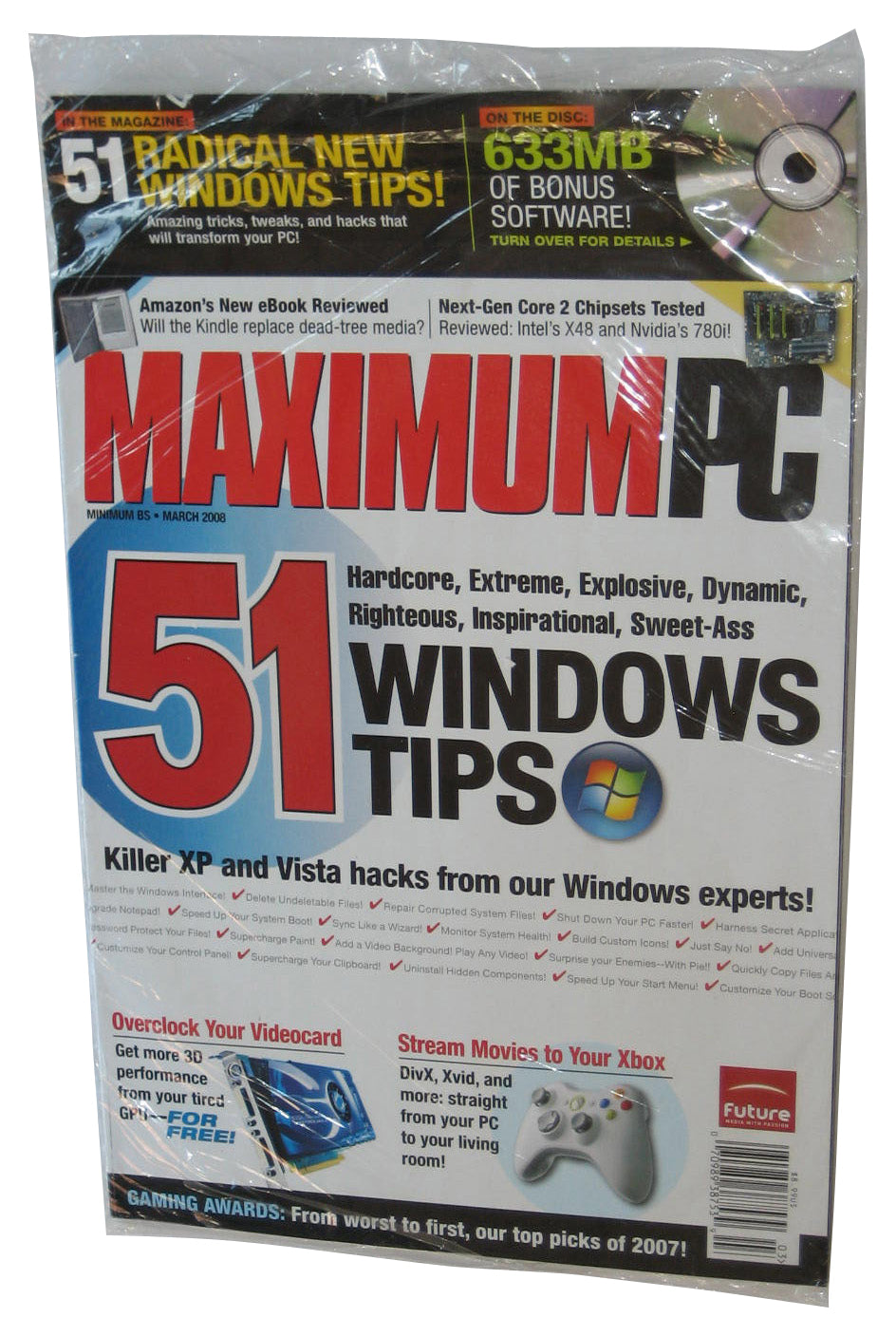 Maximum PC March 2008 Magazine Book Sealed w/ CD - (51 Windows Tips)