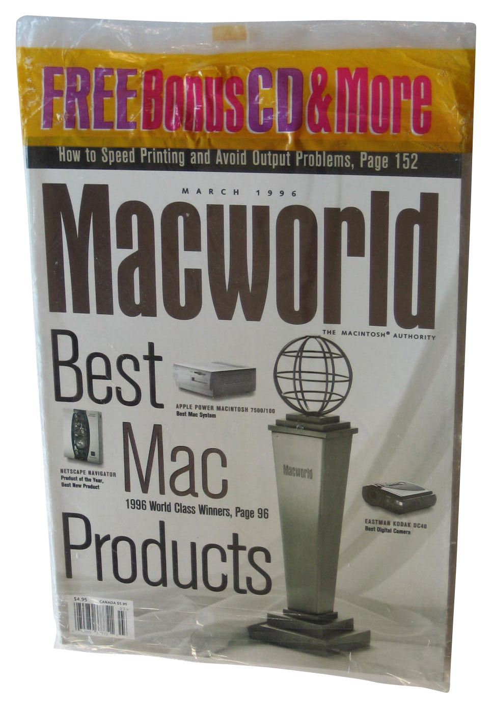 Macworld March 1996 Magazine Book - (Best Mac Products Cover)