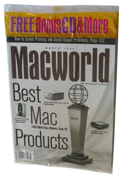 Macworld March 1996 Magazine Book - (Best Mac Products Cover)