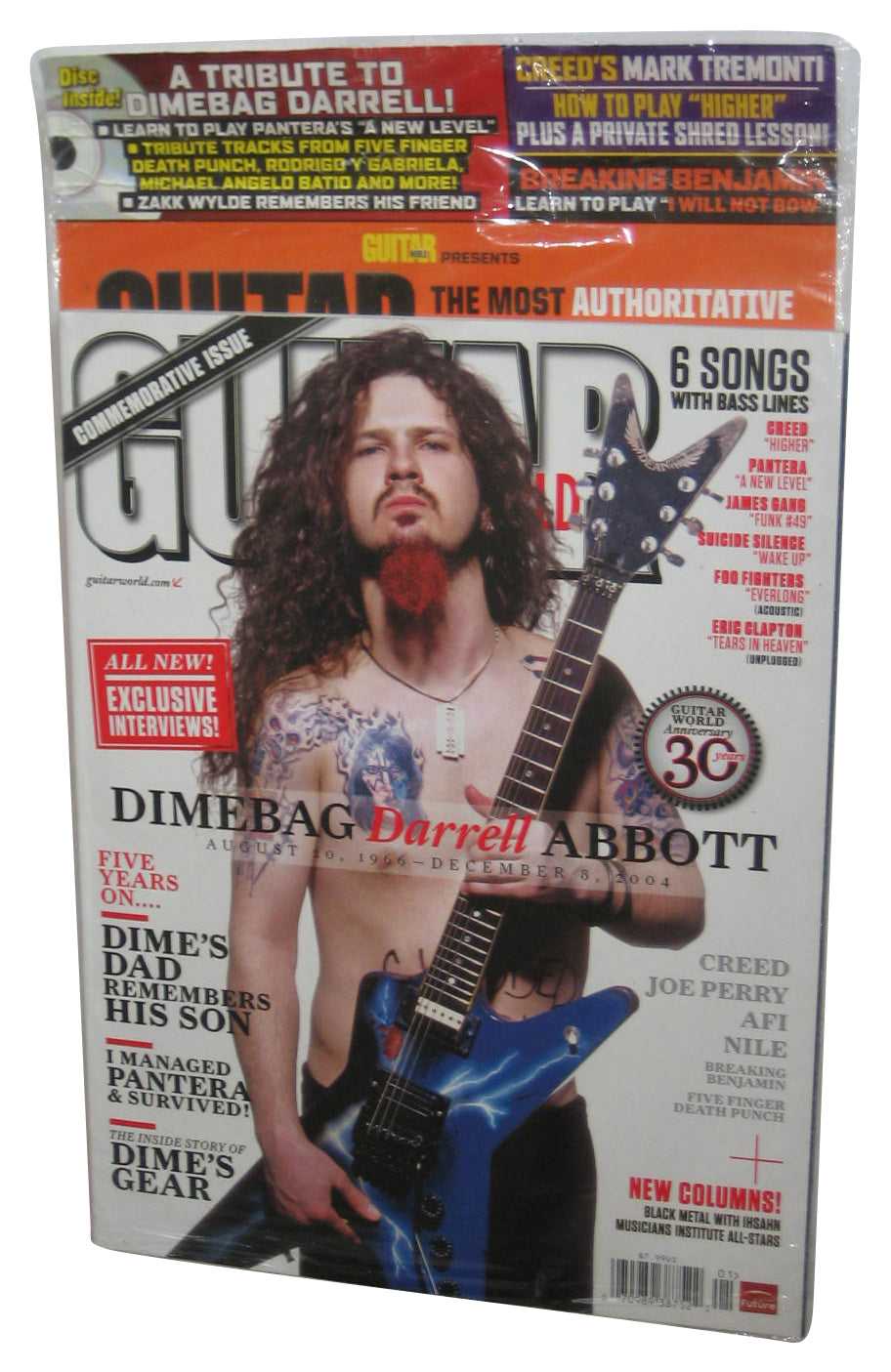 Guitar World January 2010 Magazine Book w/ CD - (Dimebag Darrell Abbott Cover)