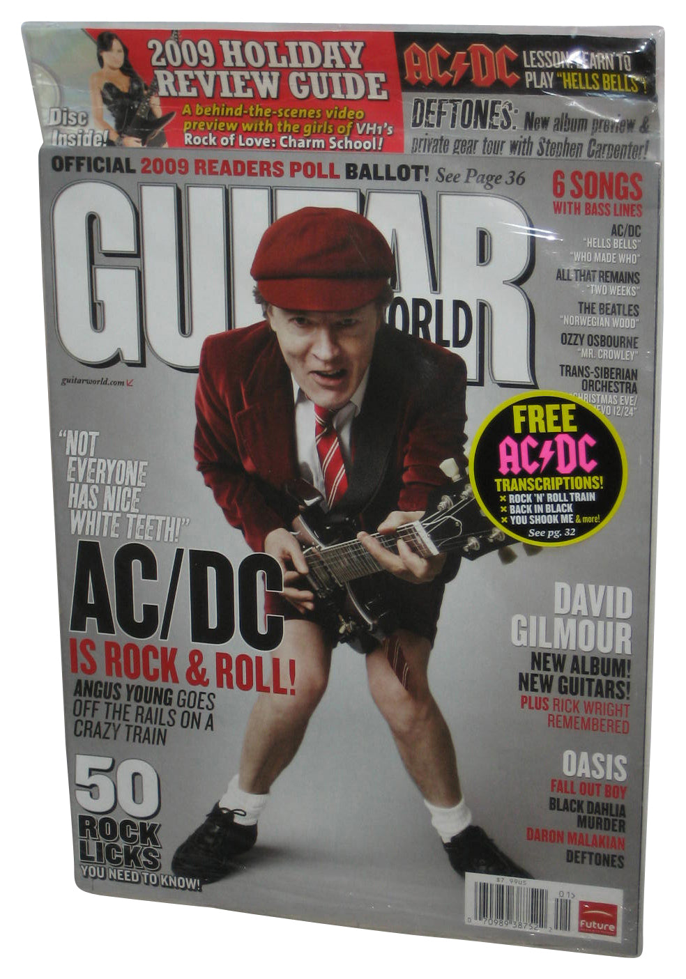 Guitar World January 2009 Magazine Book w/ CD - (AC/DC Rock & Roll Cover)