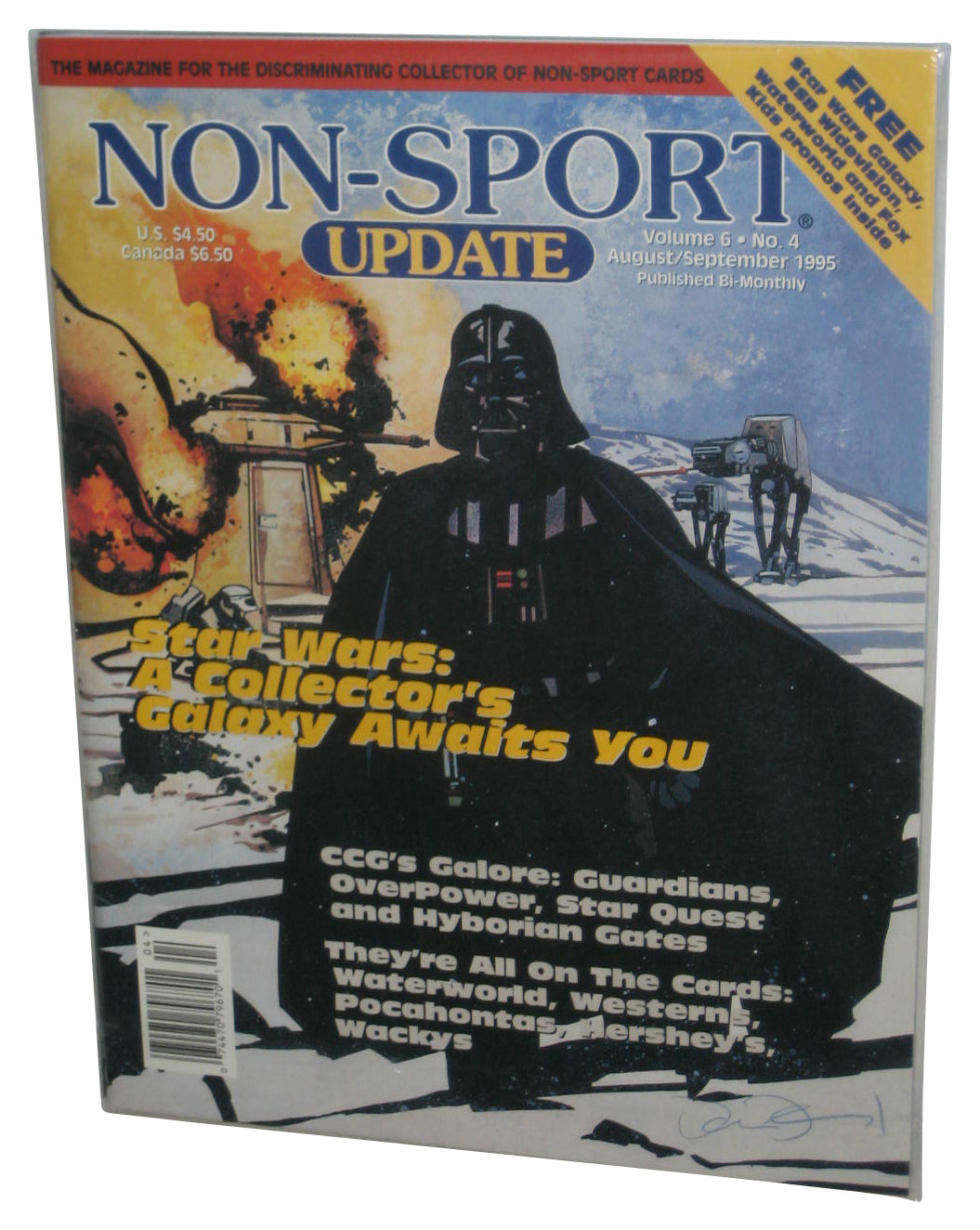 Non-Sport Update Vol. 6 No. 4 Magazine Book w/ Star Wars Promos Inside - (Darth Vader Cover)