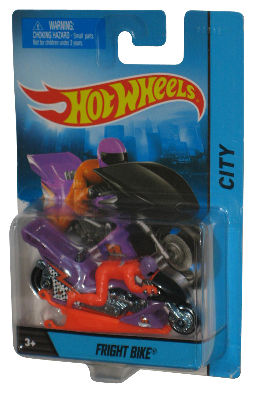 Hot Wheels City (2013) Mattel Fright Bike Purple & Orange Motorcycle Toy