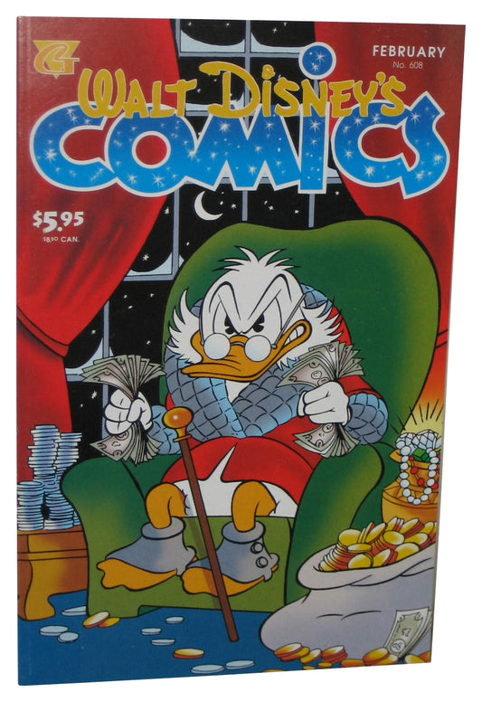 Walt Disney Comics February Paperback Book #608 - (Scrooge Angry In Chair Cover)