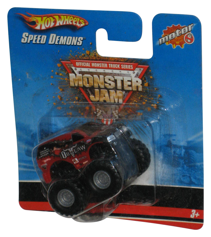 Monster Jam Speed Demons Hot Wheels (2007) Red Outlaw Mini Motor Toy Truck