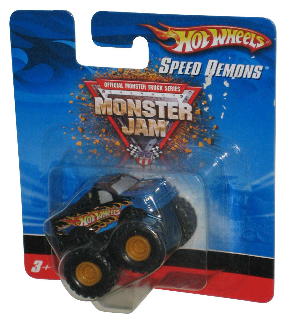 Monster Jam Speed Demons Hot Wheels (2006) Black & Blue Mini Pull Back Toy Truck