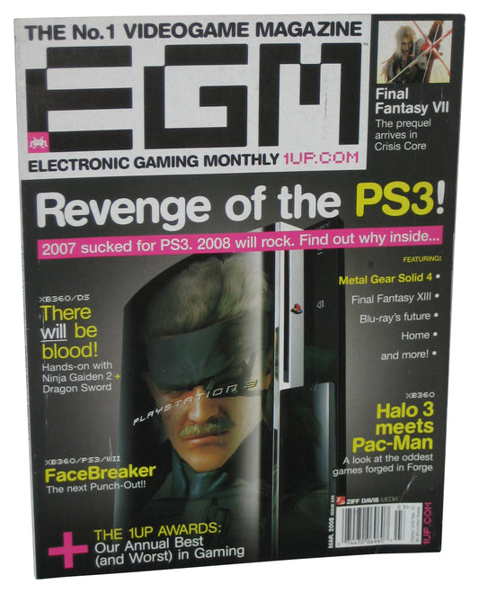 Electronic Gaming Monthly EGM Revenge of The PS3 March 2008 Magazine Book - (Metal Gear Solid 4 Cover)