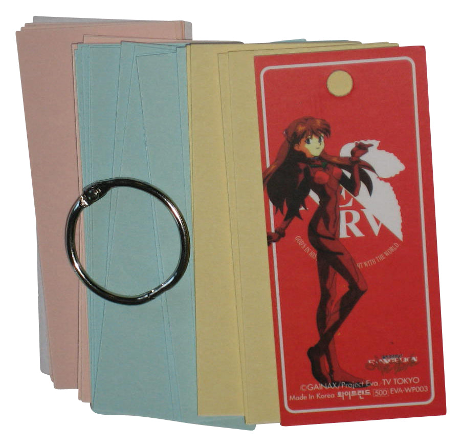 Neon Genesis Evangelion Asuka Eva-02 & Red White Nerv Logo Gainax Note Cards Pad Keychain