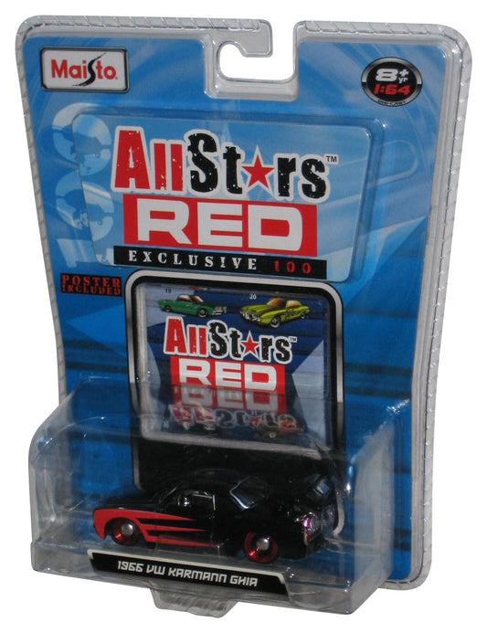 Maisto All Stars Red Exclusive (2008) Black 1966 VW Karmann Ghia Toy Car