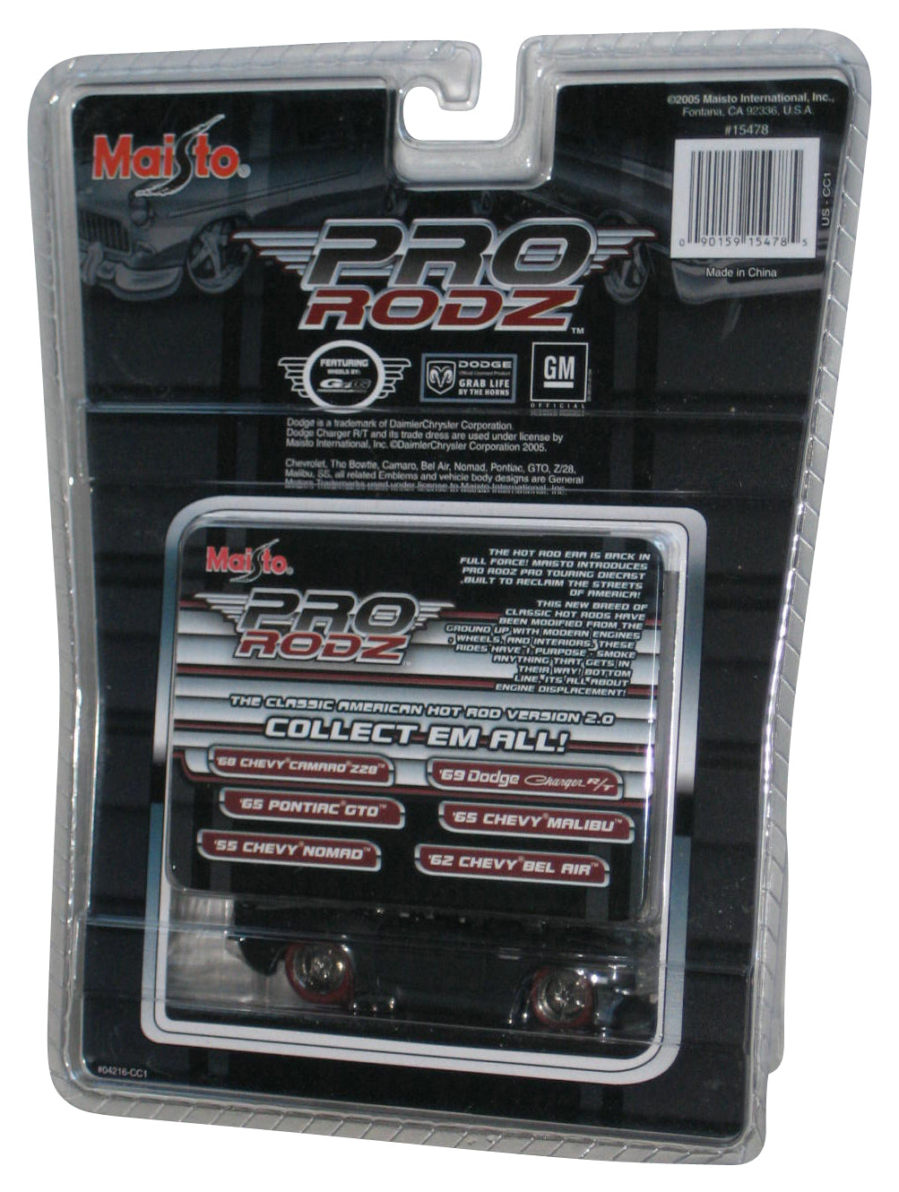 Maisto Pro Touring Rodz '68 Chevy Camaro Z/28 (2005) Black Toy Car w/ Opening Hood