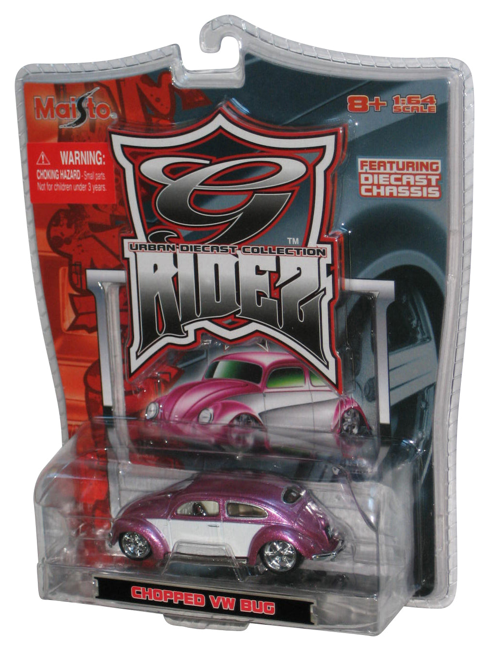 Maisto Urban Diecast Ridez Bugz (2006) Purple & White Chopped VW Bug Toy Car