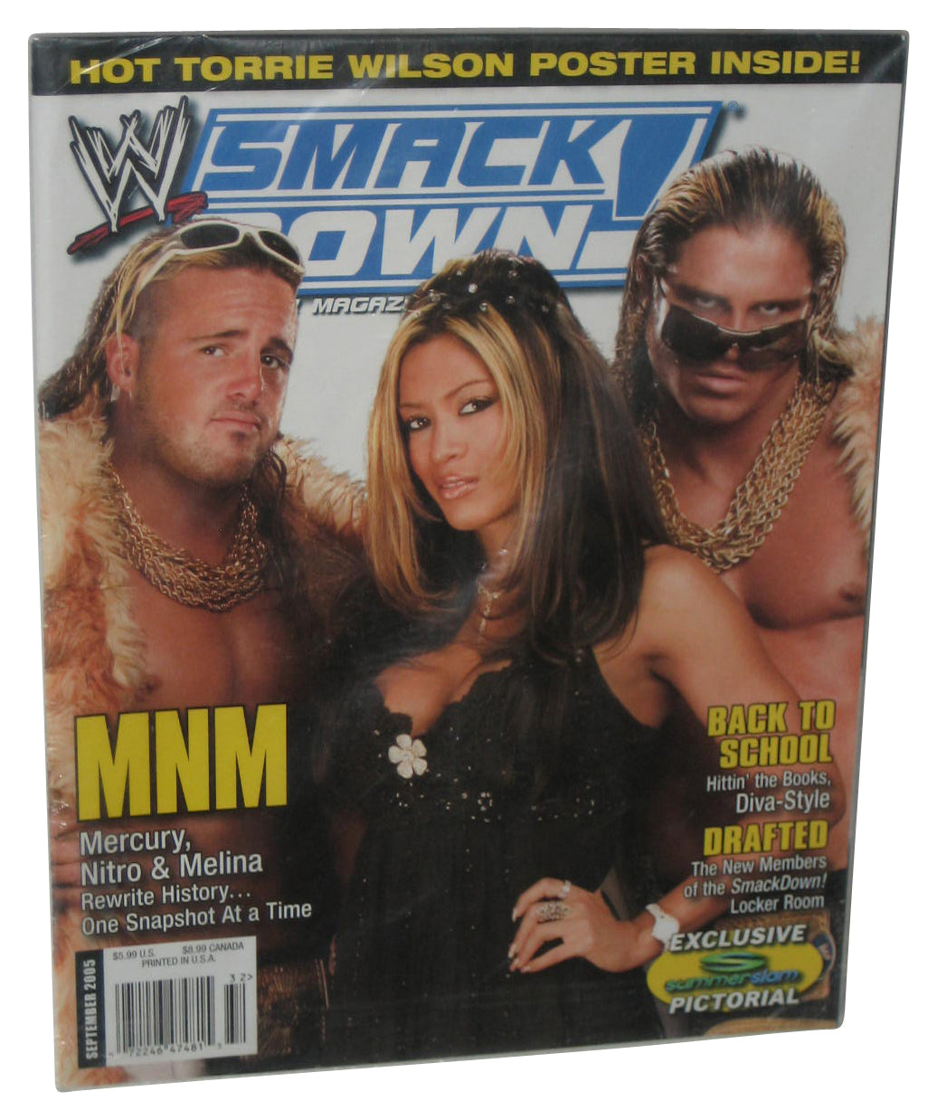 WWE Wrestling Smack Down! September 2005 Magazine Book w/ Torrie Wilson Poster