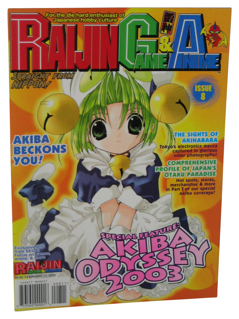 Raijin Game & Anime February 12 2003 Thin Magazine Book #8 - (Akiba Odyssey Cover)