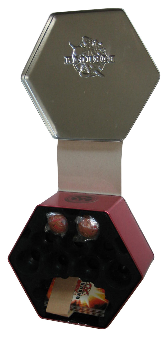 Bakugan Bakuswap Series (2008) Red Pyrus Dragonoid Tin w/ Cards