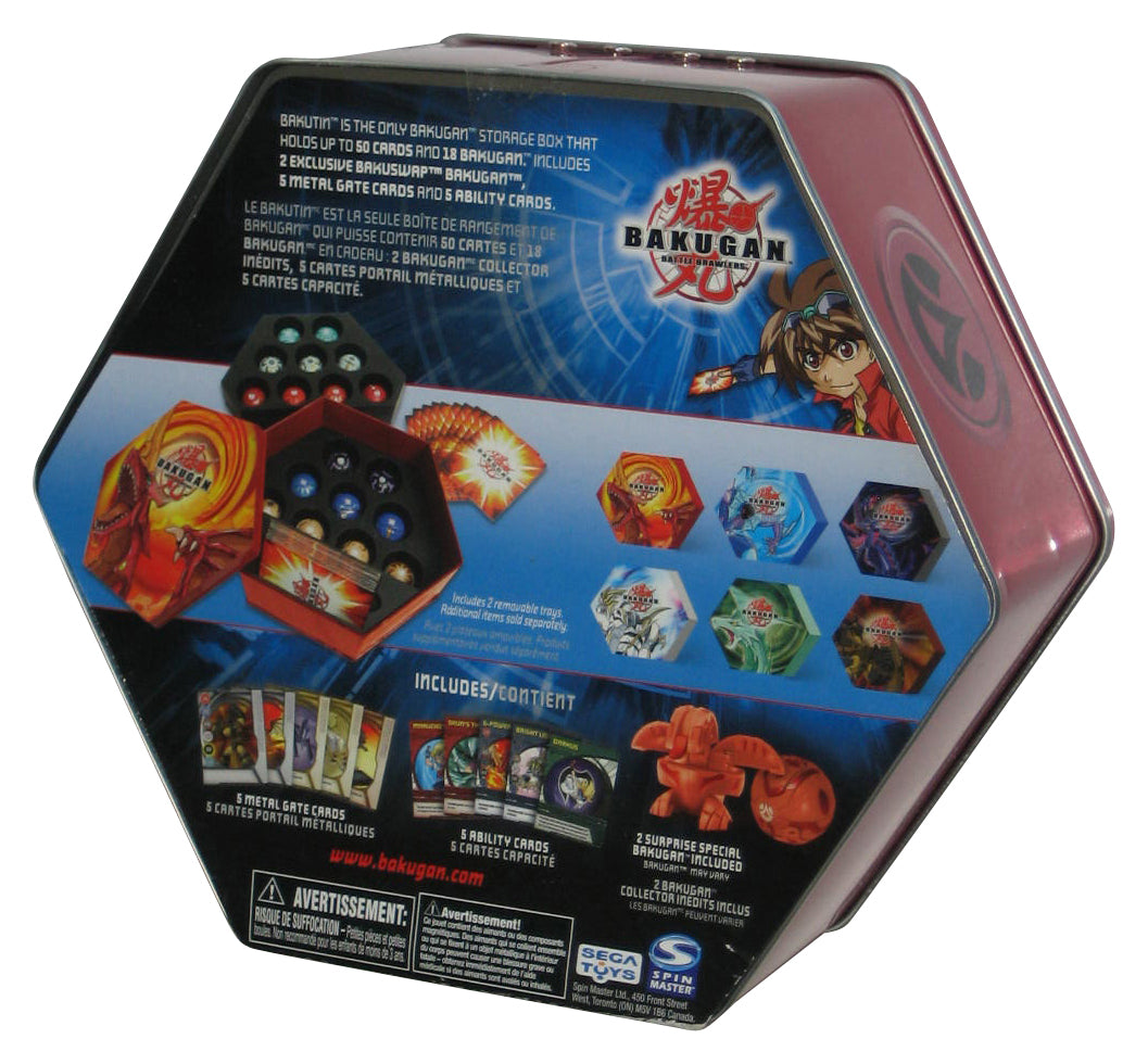 Bakugan Bakuswap Series (2008) Red Pyrus Dragonoid Tin w/ Cards