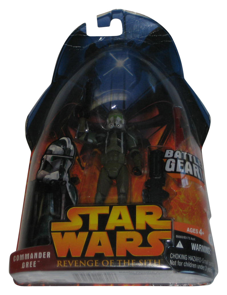 Star Wars Revenge of The Sith (2005) Hasbro Commander Gree Battle Gear Action Figure - (Creased Card)